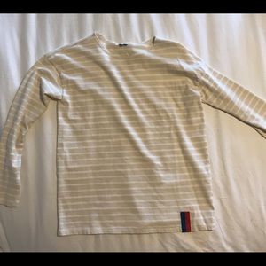 Cream & White Striped Tee